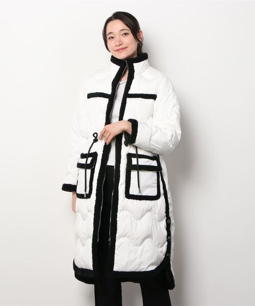 A BATHING APE(アベイシングエイプ)の「BPY FLEECE DOWN COAT(トレンチコート・レディース・アイボリー・X-SMALL)」の1枚目の写真