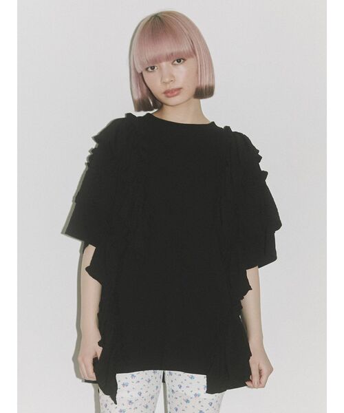 merry jenny（メリージェニー）の「frill frillチュニックワンピース（チュニック・レディース・ブラック/オフホワイト/アイボリー・FREE）」の16枚目の写真