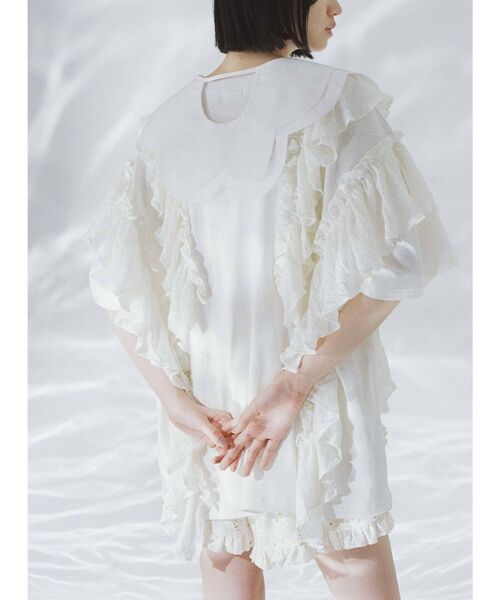 merry jenny（メリージェニー）の「frill frillチュニックワンピース（チュニック・レディース・ブラック/オフホワイト/アイボリー・FREE）」の20枚目の写真