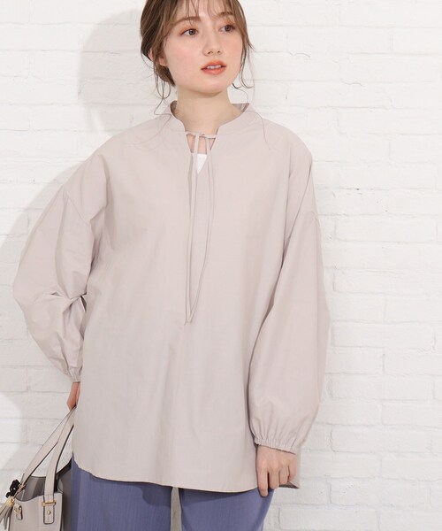 SHOO・LA・RUE（シューラルー）の「◆リボン付きチュニックブラウス（シャツ/ブラウス・レディース・カーキ/ベージュ・00）」の9枚目の写真