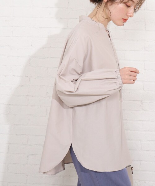 SHOO・LA・RUE（シューラルー）の「◆リボン付きチュニックブラウス（シャツ/ブラウス・レディース・カーキ/ベージュ・00）」の10枚目の写真
