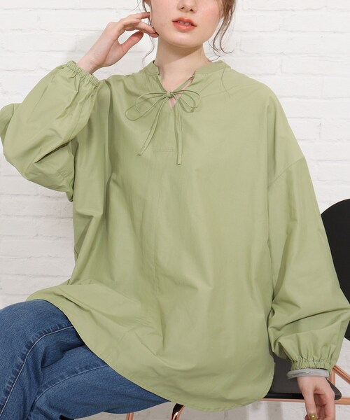 SHOO・LA・RUE（シューラルー）の「◆リボン付きチュニックブラウス（シャツ/ブラウス・レディース・カーキ/ベージュ・00）」の15枚目の写真
