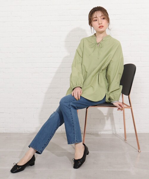 SHOO・LA・RUE（シューラルー）の「◆リボン付きチュニックブラウス（シャツ/ブラウス・レディース・カーキ/ベージュ・00）」の17枚目の写真