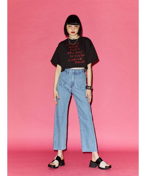 jouetie(ジュエティ)の「グランジロゴクロップド Tシャツ(Tシャツ/カットソー・レディース・ブラック/オフホワイト/ピンク・MEDIUM)」の7枚目の写真