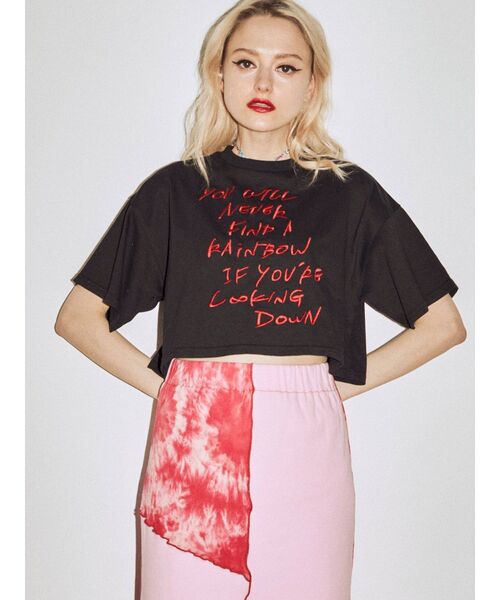 jouetie(ジュエティ)の「グランジロゴクロップド Tシャツ(Tシャツ/カットソー・レディース・ブラック/オフホワイト/ピンク・MEDIUM)」の21枚目の写真