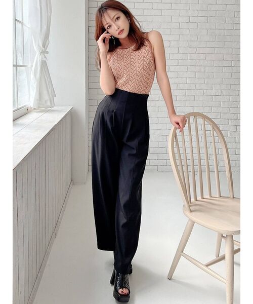 RESEXXY（リゼクシー）の「ハイウエストストレートパンツ（その他パンツ・レディース・レッド/ブラック/アイボリー・FREE）」の9枚目の写真