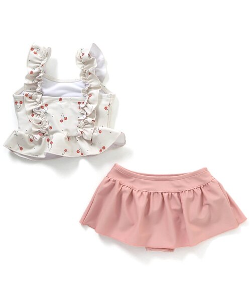 Ampersand（アンパサンド）の「さくらんぼ柄セパレート水着_UVカット（水着・キッズ・ラベンダー/アイボリー・100/110/120/130/140/80/90）」の4枚目の写真