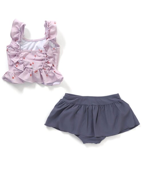 Ampersand（アンパサンド）の「さくらんぼ柄セパレート水着_UVカット（水着・キッズ・ラベンダー/アイボリー・100/110/120/130/140/80/90）」の5枚目の写真