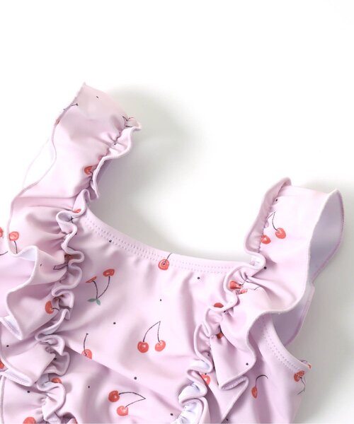 Ampersand（アンパサンド）の「さくらんぼ柄セパレート水着_UVカット（水着・キッズ・ラベンダー/アイボリー・100/110/120/130/140/80/90）」の6枚目の写真