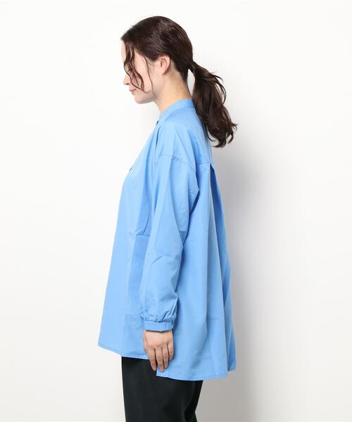 Samansa Mos2 blue（サマンサモスモスブルー）の「バンドカラーシャツ（シャツ/ブラウス・レディース・オフホワイト/イエロー/ブルー・ﾌﾘ-）」の4枚目の写真
