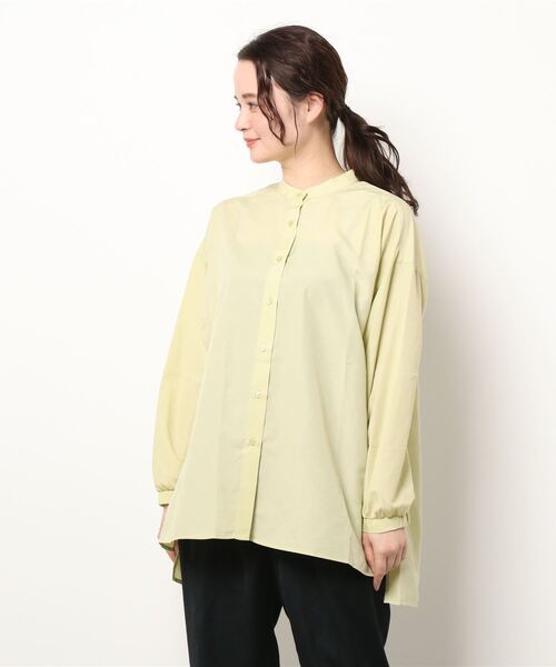 Samansa Mos2 blue（サマンサモスモスブルー）の「バンドカラーシャツ（シャツ/ブラウス・レディース・オフホワイト/イエロー/ブルー・ﾌﾘ-）」の6枚目の写真