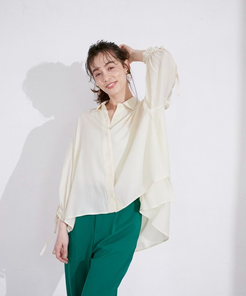 INED CLARO（イネドクラロ）の「リボンスリーブブラウス（シャツ/ブラウス・レディース・ブラック/ブルー/アイボリー・フリー）」の21枚目の写真