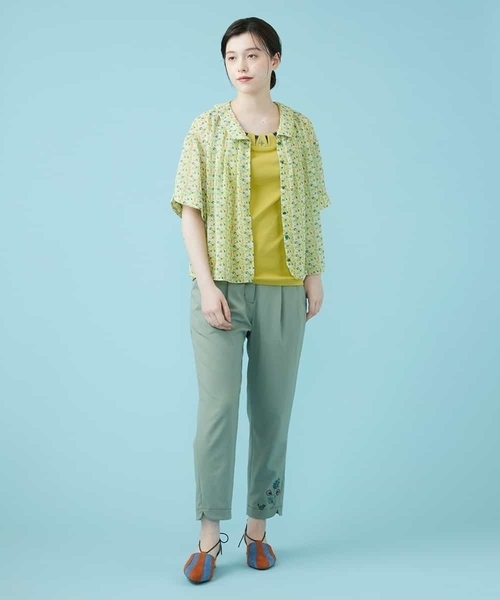 Jocomomola(ホコモモラ)の「フライス刺繍キャミソール(キャミソール・レディース・ブラック/ピンク/クリーム・40)」の16枚目の写真