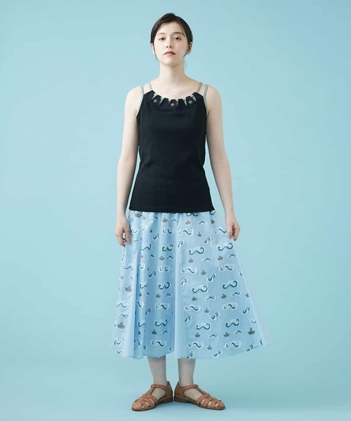 Jocomomola(ホコモモラ)の「フライス刺繍キャミソール(キャミソール・レディース・ブラック/ピンク/クリーム・40)」の19枚目の写真