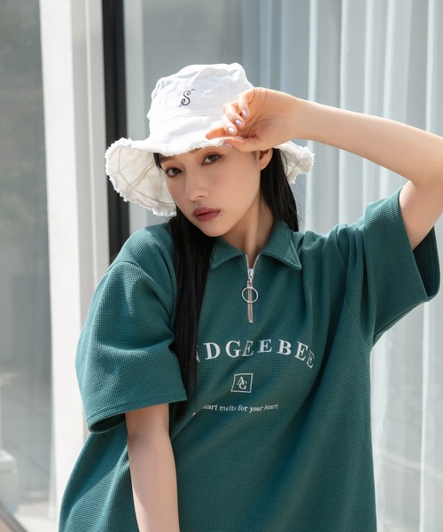 ANDGEEBEE（アンジービー）の「UNISEX フリンジバケットハット（ハット・レディース・ホワイト/ブラック・FREE）」の4枚目の写真