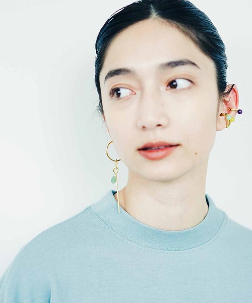 MEDE19F（メデジュウキュウ）の「ＭＥＤＥ１９Ｆ　天然石をあしらったイヤアクセセット（イヤリング・レディース・パープル/イエロー/グリーン・ONE SIZE）」の5枚目の写真