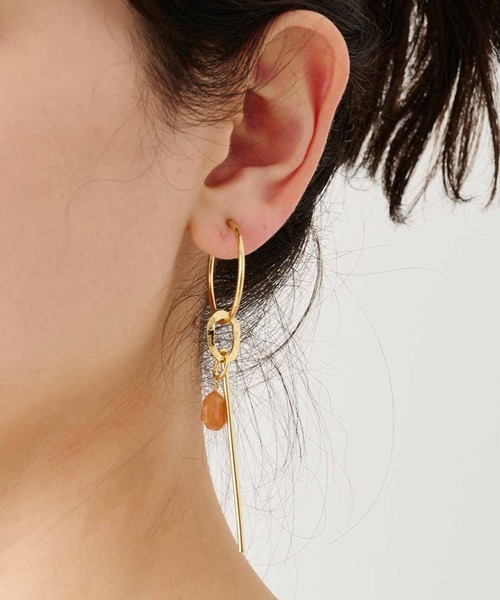 MEDE19F（メデジュウキュウ）の「ＭＥＤＥ１９Ｆ　天然石をあしらったイヤアクセセット（イヤリング・レディース・パープル/イエロー/グリーン・ONE SIZE）」の9枚目の写真