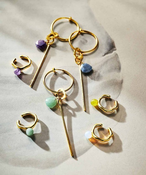 MEDE19F（メデジュウキュウ）の「ＭＥＤＥ１９Ｆ　天然石をあしらったイヤアクセセット（イヤリング・レディース・パープル/イエロー/グリーン・ONE SIZE）」の13枚目の写真