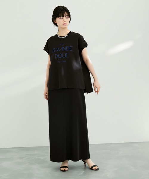 ADAM ET ROPE'（アダムエロペ）の「【WEB限定】ロゴスウェットTEE（Tシャツ/カットソー・レディース・ブラック/ホワイト/クリーム/ピンク系その他2・FREE）」の6枚目の写真