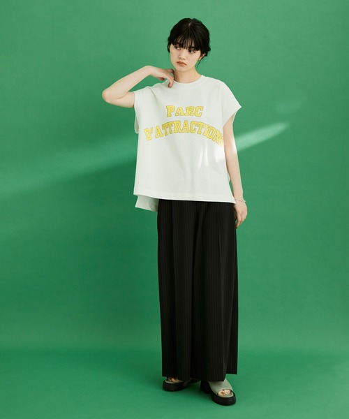 ADAM ET ROPE'（アダムエロペ）の「【WEB限定】ロゴスウェットTEE（Tシャツ/カットソー・レディース・ブラック/ホワイト/クリーム/ピンク系その他2・FREE）」の7枚目の写真