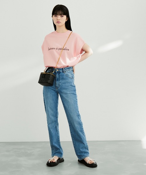 ADAM ET ROPE'（アダムエロペ）の「【WEB限定】ロゴスウェットTEE（Tシャツ/カットソー・レディース・ブラック/ホワイト/クリーム/ピンク系その他2・FREE）」の8枚目の写真