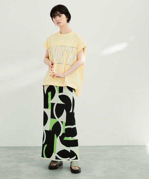 ADAM ET ROPE'（アダムエロペ）の「【WEB限定】ロゴスウェットTEE（Tシャツ/カットソー・レディース・ブラック/ホワイト/クリーム/ピンク系その他2・FREE）」の9枚目の写真