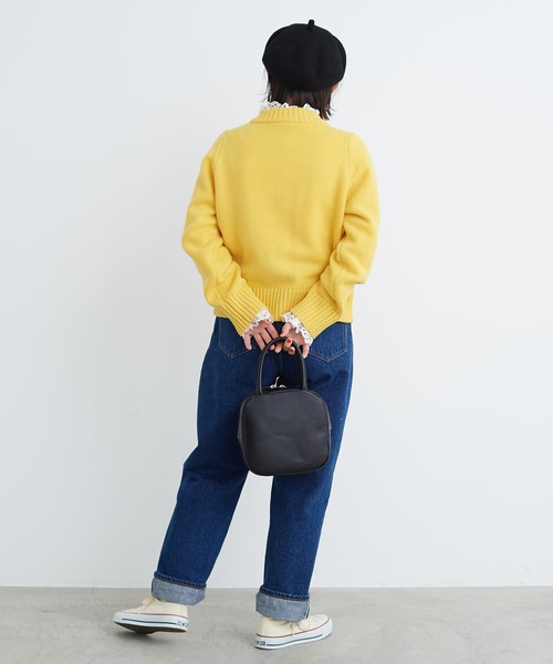 CHILD WOMAN（チャイルドウーマン）の「Extrafine merino wool 5GGクルーネックカーディガン（カーディガン/ボレロ・レディース・レッド/ブルー/アイボリー/イエロー/グリーン/オレンジ/ネイビー・FREE）」の22枚目の写真