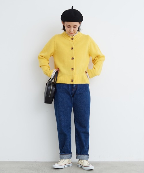 CHILD WOMAN（チャイルドウーマン）の「Extrafine merino wool 5GGクルーネックカーディガン（カーディガン/ボレロ・レディース・レッド/ブルー/アイボリー/イエロー/グリーン/オレンジ/ネイビー・FREE）」の20枚目の写真