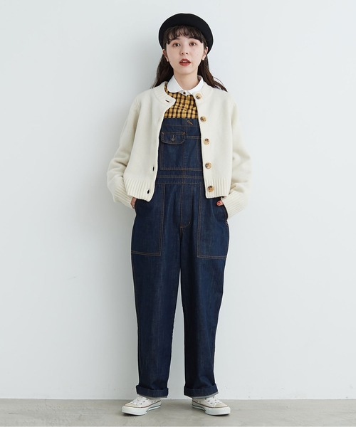 CHILD WOMAN（チャイルドウーマン）の「Extrafine merino wool 5GGクルーネックカーディガン（カーディガン/ボレロ・レディース・レッド/ブルー/アイボリー/イエロー/グリーン/オレンジ/ネイビー・FREE）」の15枚目の写真