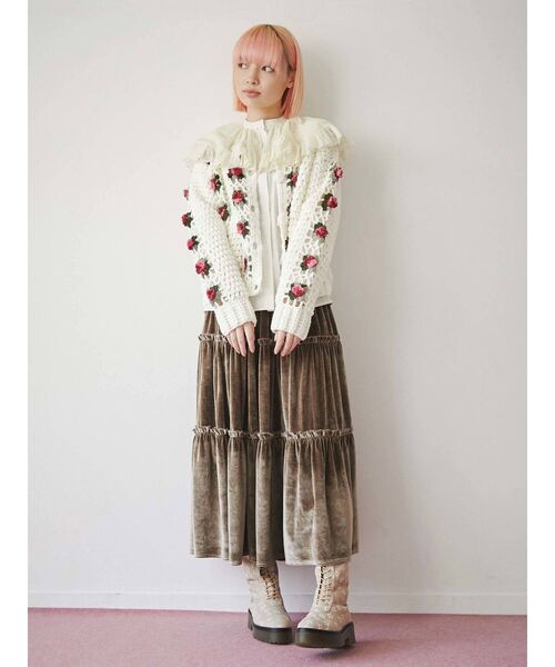 merry jenny（メリージェニー）の「ベロアティアードスカート（スカート・レディース・ブラック/グリーン/ラベンダー/ブラウン・FREE）」の10枚目の写真