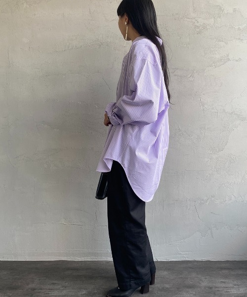 THE SHINZONE（ザ　シンゾーン）の「[THE SHINZONE/ザ シンゾーン] 別注 オーバーサイズダディシャツ（シャツ/ブラウス・レディース・パープル/サックスブルー/グリーン/イエロー・S）」の9枚目の写真