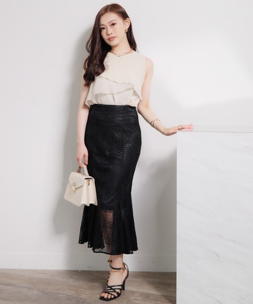 LIPSERVICE（リップサービス）の「ティアードシフォントップス（タンクトップ・レディース・アイボリー/グリーン/ブラック・FREE）」の12枚目の写真