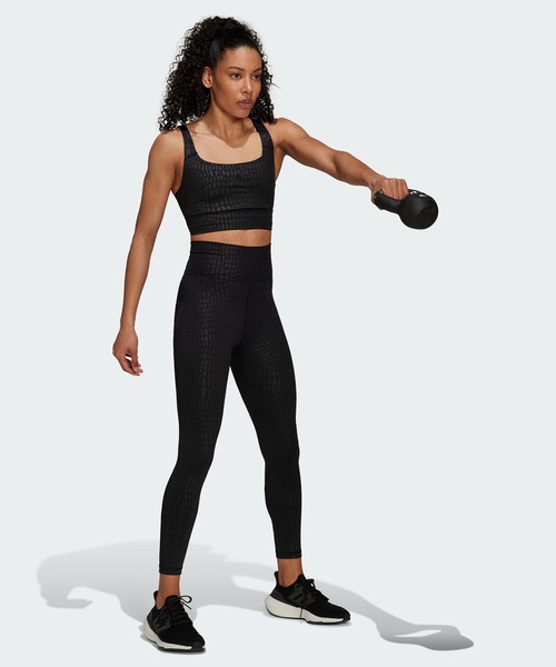 adidas(アディダス)の「Optime トレーニング クロックエンボス 7/8 タイツ / ヨガウェア / アディダス(レディース)(レギンス/スパッツ・レディース・ブラック・MEDIUM/LARGE/X-LARGE/SMALL/XX-LARGE)」の7枚目の写真