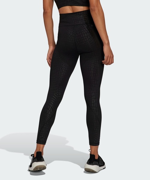 adidas(アディダス)の「Optime トレーニング クロックエンボス 7/8 タイツ / ヨガウェア / アディダス(レディース)(レギンス/スパッツ・レディース・ブラック・MEDIUM/LARGE/X-LARGE/SMALL/XX-LARGE)」の2枚目の写真