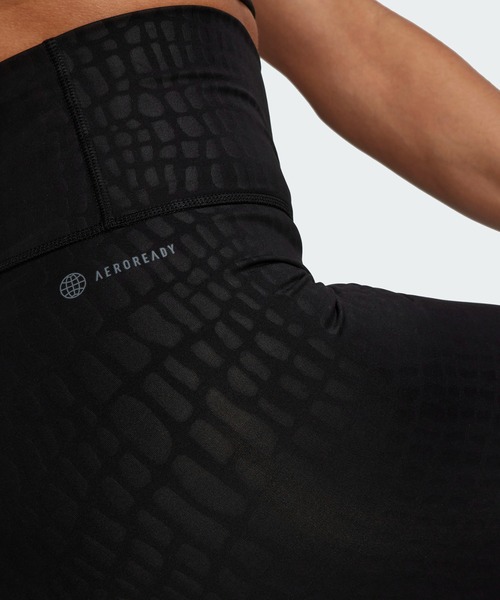 adidas(アディダス)の「Optime トレーニング クロックエンボス 7/8 タイツ / ヨガウェア / アディダス(レディース)(レギンス/スパッツ・レディース・ブラック・MEDIUM/LARGE/X-LARGE/SMALL/XX-LARGE)」の4枚目の写真