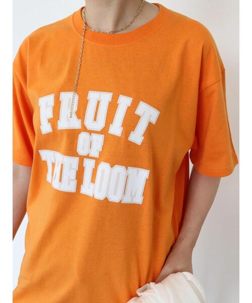 AMERICAN HOLIC（アメリカンホリック）の「【FRUIT OF THE LOOM】カレッジロゴTEE（Tシャツ/カットソー・レディース・ホワイト/ブラック/オレンジ/ミント/ベージュ・L/M）」の8枚目の写真