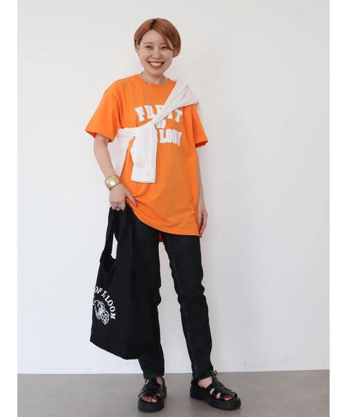 AMERICAN HOLIC（アメリカンホリック）の「【FRUIT OF THE LOOM】カレッジロゴTEE（Tシャツ/カットソー・レディース・ホワイト/ブラック/オレンジ/ミント/ベージュ・L/M）」の10枚目の写真