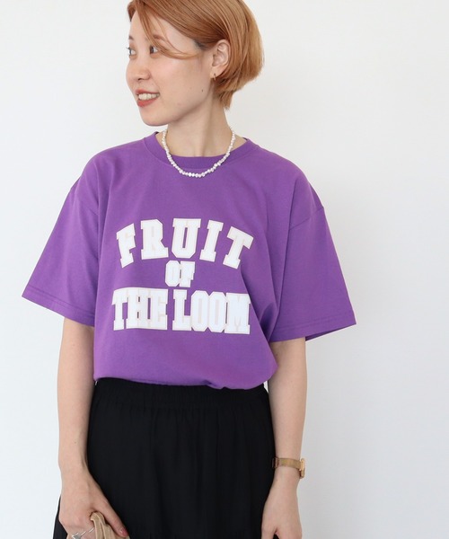 AMERICAN HOLIC（アメリカンホリック）の「【FRUIT OF THE LOOM】カレッジロゴTEE（Tシャツ/カットソー・レディース・ホワイト/ブラック/オレンジ/ミント/ベージュ・L/M）」の3枚目の写真