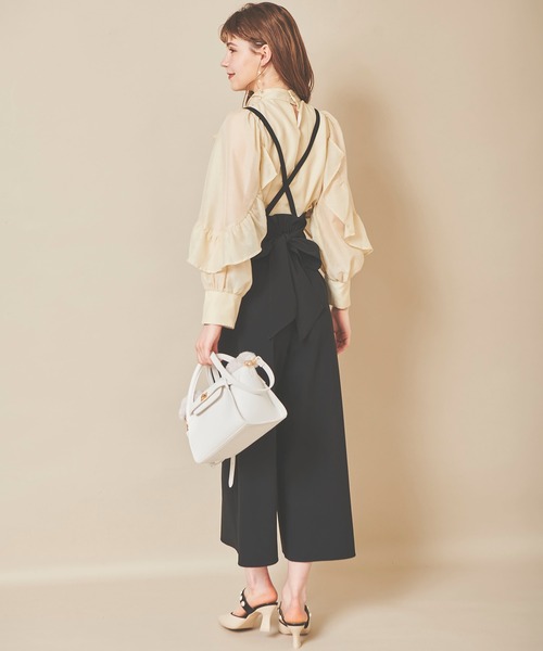 31 Sons de mode(トランテアン ソン ドゥ モード)の「リボンベルトワイドパンツ(その他パンツ・レディース・ブラック/ベージュ・36/38)」の3枚目の写真