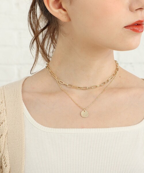SHOO・LA・RUE（シューラルー）の「◆チェーン&丸プレートネックレス（ネックレス・レディース・シルバー/ゴールド・00）」の5枚目の写真