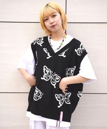 Chica（チカ）の「Chica/チカ/蝶ニットベスト（ベスト）」