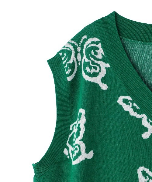 Chica（チカ）の「Chica/チカ/蝶ニットベスト（ベスト・レディース・ブラック/グリーン・F）」の20枚目の写真