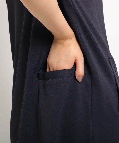 adabat（アダバット）の「◆ハーフジップ 半袖チュニック WEB限定サイズあり（チュニック・レディース・ダークネイビー/グレー系4・36/38/40/42）」の12枚目の写真