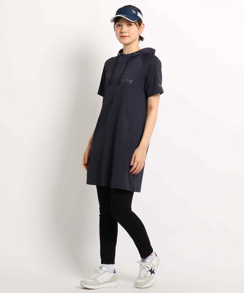 adabat（アダバット）の「◆ハーフジップ 半袖チュニック WEB限定サイズあり（チュニック・レディース・ダークネイビー/グレー系4・36/38/40/42）」の16枚目の写真