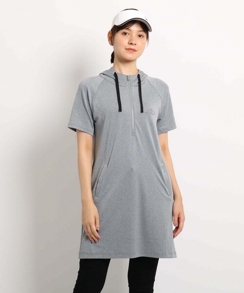 adabat（アダバット）の「◆ハーフジップ 半袖チュニック WEB限定サイズあり（チュニック・レディース・ダークネイビー/グレー系4・36/38/40/42）」の20枚目の写真