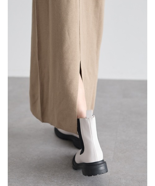 rem closet（レムクローゼット）の「アウトリンキングミラノリブワンピース（ワンピース・レディース・ベージュ/チャコールグレー/ブルー・FREE）」の20枚目の写真