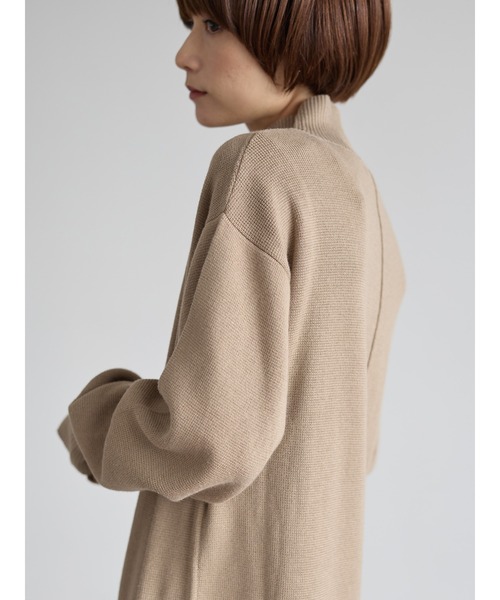 rem closet（レムクローゼット）の「アウトリンキングミラノリブワンピース（ワンピース・レディース・ベージュ/チャコールグレー/ブルー・FREE）」の14枚目の写真