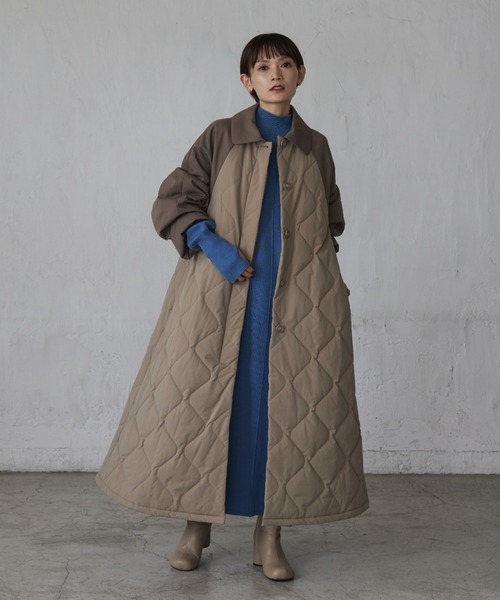 rem closet（レムクローゼット）の「アウトリンキングミラノリブワンピース（ワンピース・レディース・ベージュ/チャコールグレー/ブルー・FREE）」の21枚目の写真