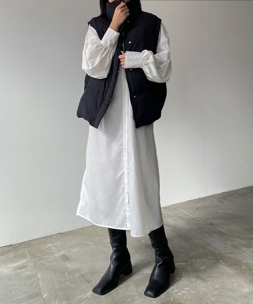 hellam（へラム）の「中綿ボリュームダウンベスト（ダウンベスト・レディース・アイボリー/ブラック・FREE）」の11枚目の写真