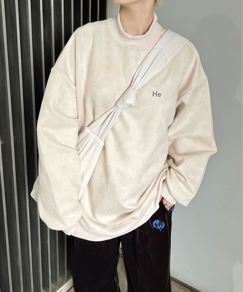 PairPair(ペアペア)の「スウェードタッチプルオーバー(ユニセックス)(Tシャツ/カットソー・レディース・アイボリー/ベージュ系その他・FREE)」の2枚目の写真